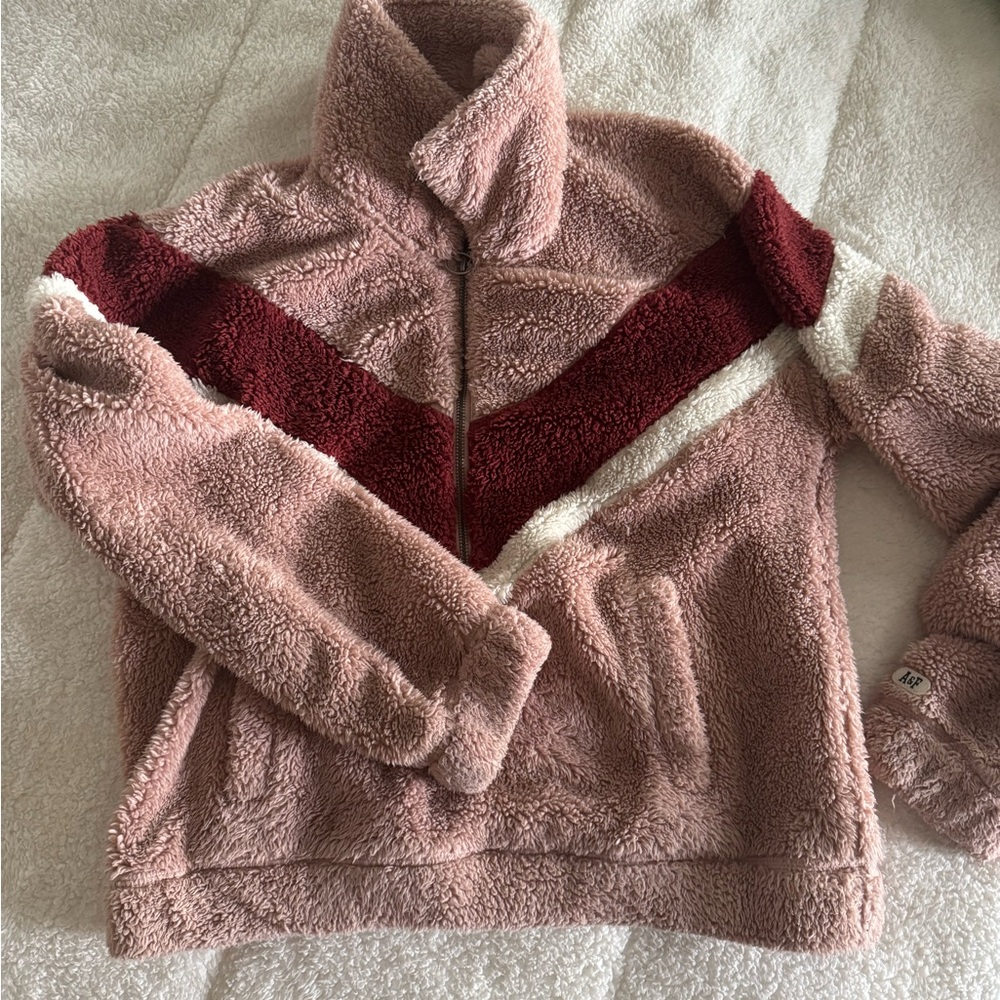 Abercrombie & Fitch Cream Sherpa Jacket